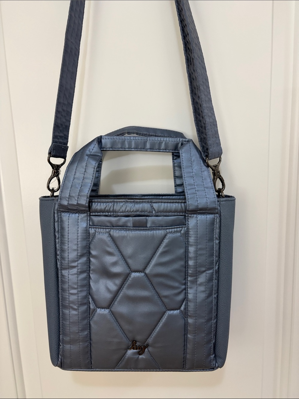 Quilted Blue Crossbody Tote
